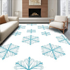 Aqua Snowflake Mosaic Repeat Rug