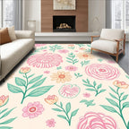 Pastel Floral Garden Pattern Rug