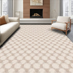 Soft Beige Bubble Pattern Design Rug