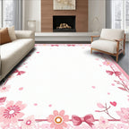 Pink Bows Blossoms Border Design Rug