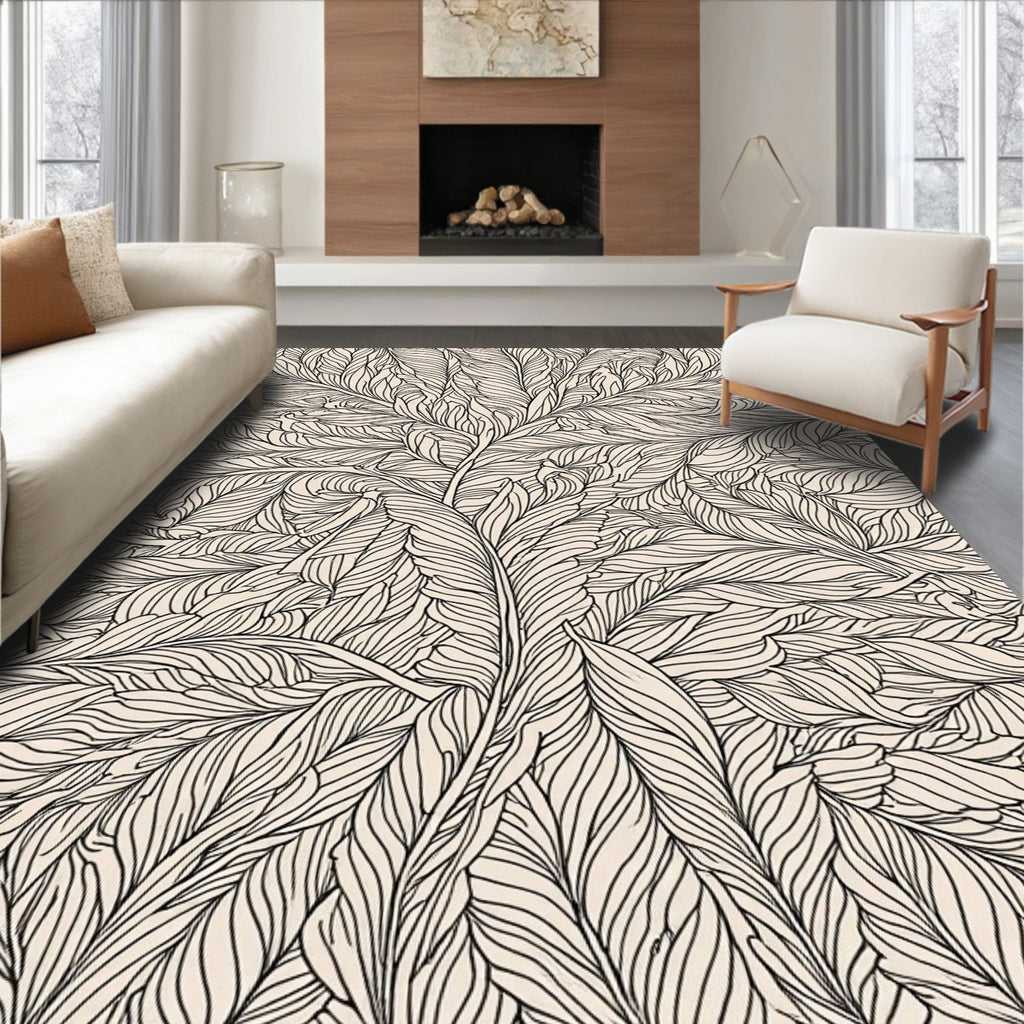 Intricate Leafy Pattern Design Rug