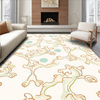 Whimsical Figures On Cream Background Rug