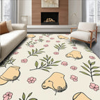Whimsical Botanical Foot Print Design Rug