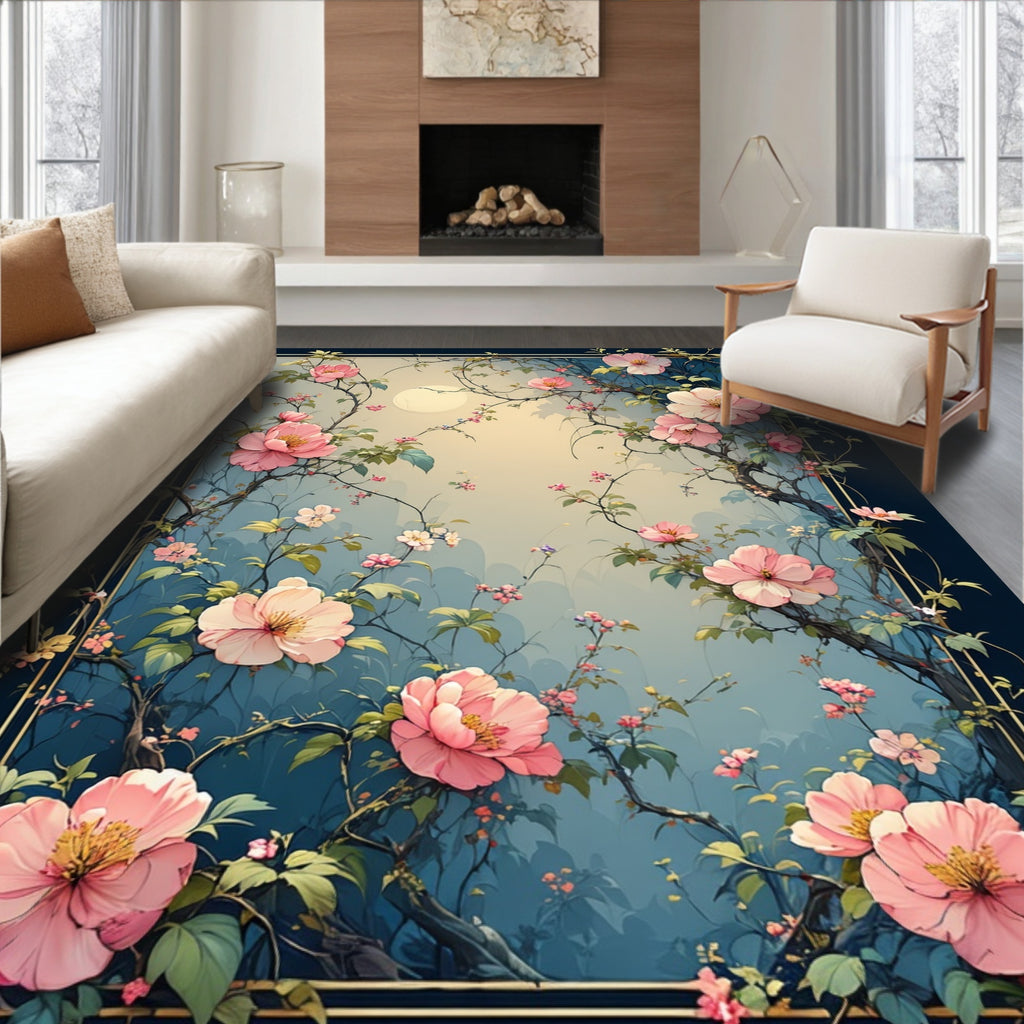Dreamy Floral Branches Garden Design Rug