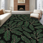 Dark Green Pine Needle Woodland Rug