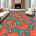 Bold Abstract Swirls Pattern Rug
