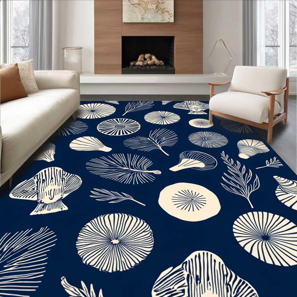 Botanical Circle Line Art Rug
