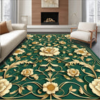 Ornate Floral Scrollwork Pattern Rug