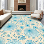 Oceanic Floral Pattern Design Rug