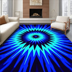 Electric Blue Burst Radial Rug