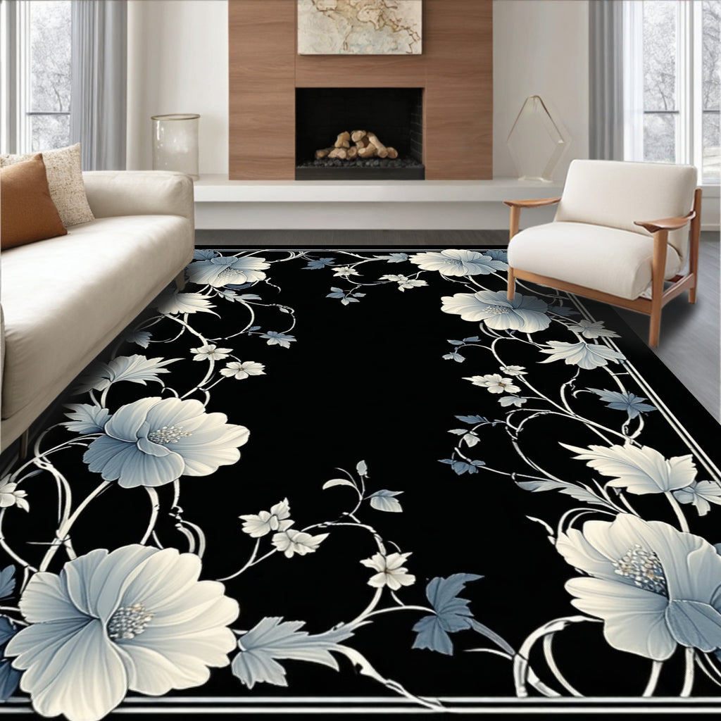 Elegant Floral Vine Pattern Rug