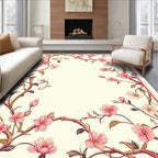 Pink Floral Branches Pattern Rug
