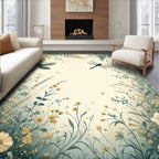 Dragonfly Floral Botanical Nature Art Rug