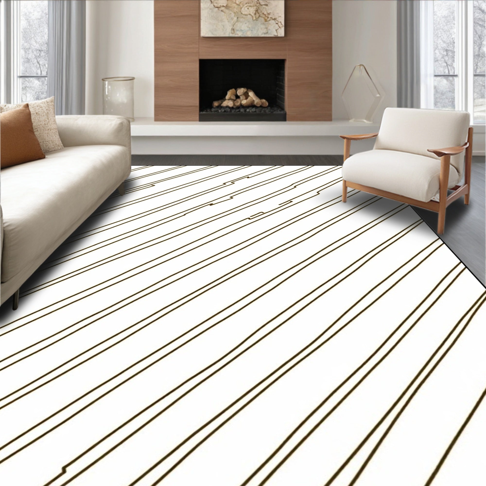 Abstract Diagonal Line Pattern Rug