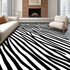 Black and White Jagged Lines Rug