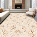 Elegant Floral Swirl Line Art Design Rug