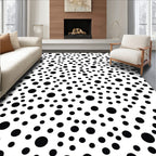 Abstract Black Dot Pattern Rug