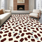 Abstract Maroon Bean Circle Motif Rug