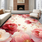 Pink Floral Art Nouveau Pattern Rug