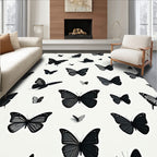 Dark Butterfly Pattern Design Rug