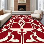 Classic Red Ivory Ornate Symmetry Rug
