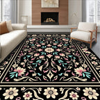 Ornate Floral Symmetry Design Rug