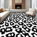 Monochrome Wild Cat Pattern Rug
