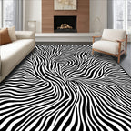 Abstract Zebra Striped Organic Pattern Rug