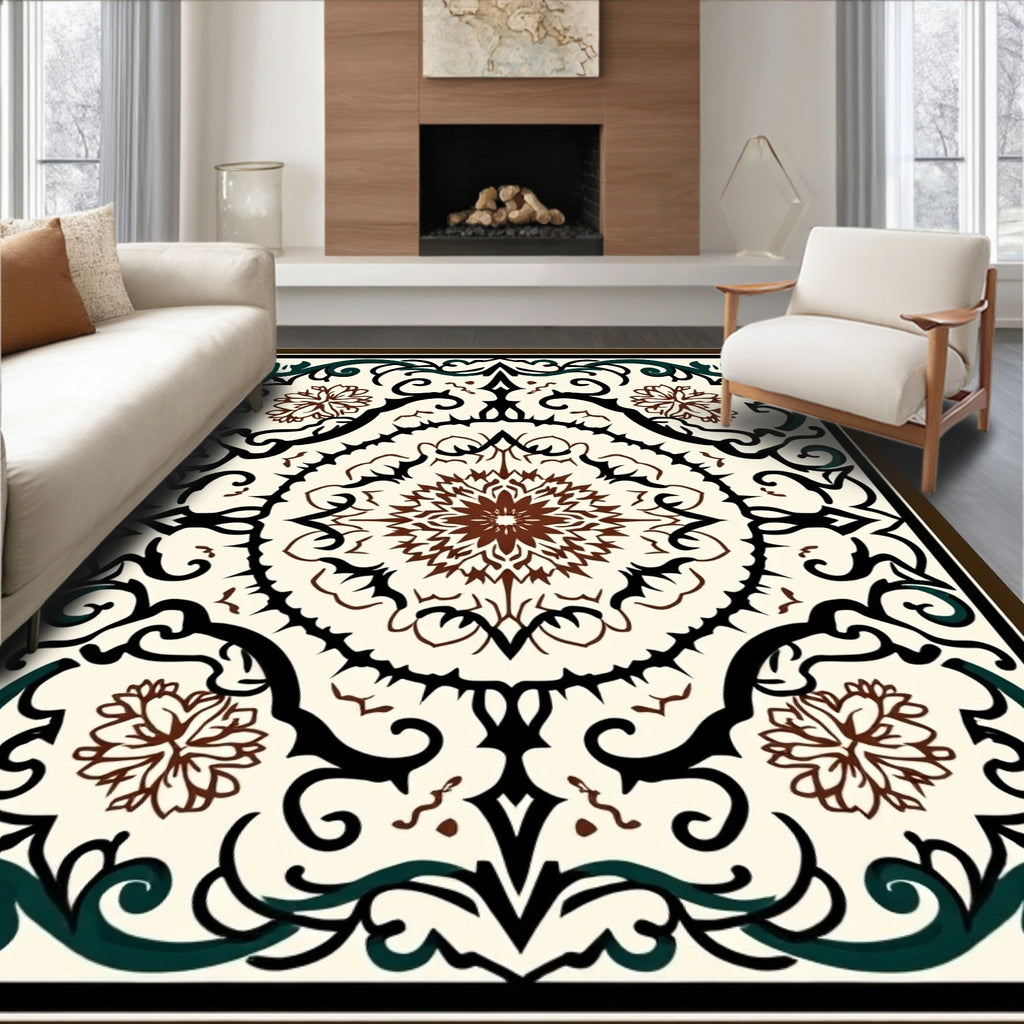 Ornate Floral Mandala Pattern Rug