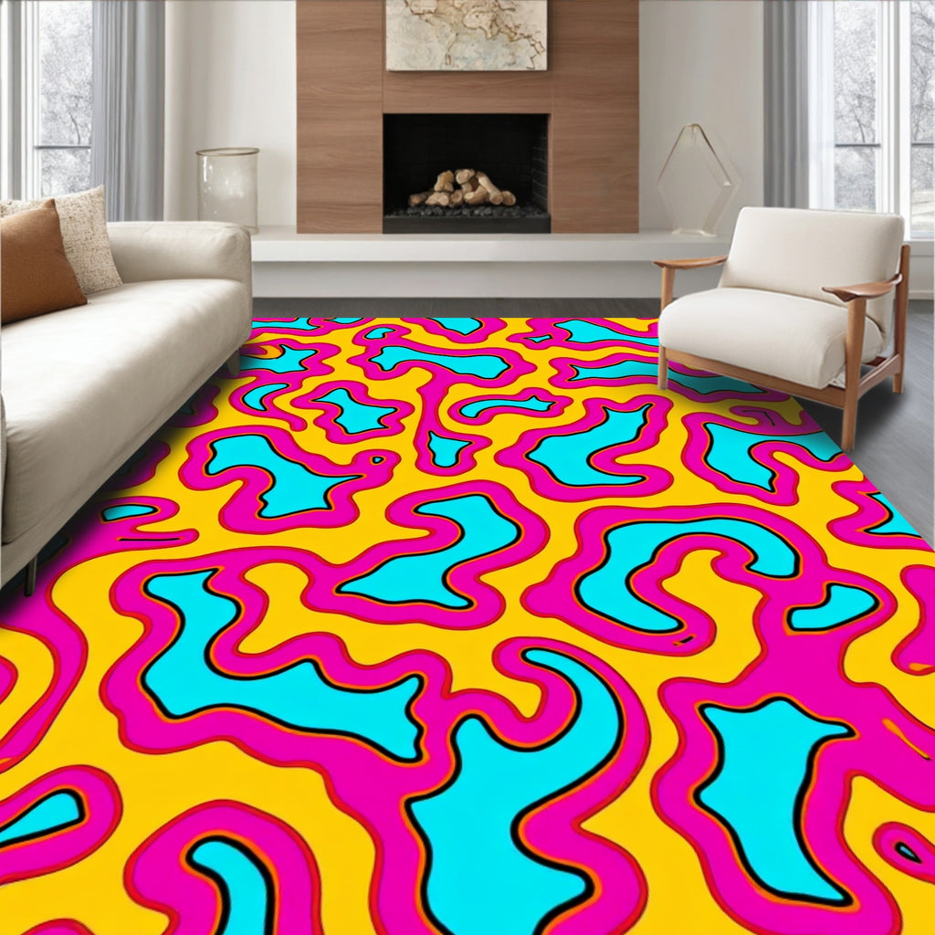 Bold Abstract Organic Shapes Rug