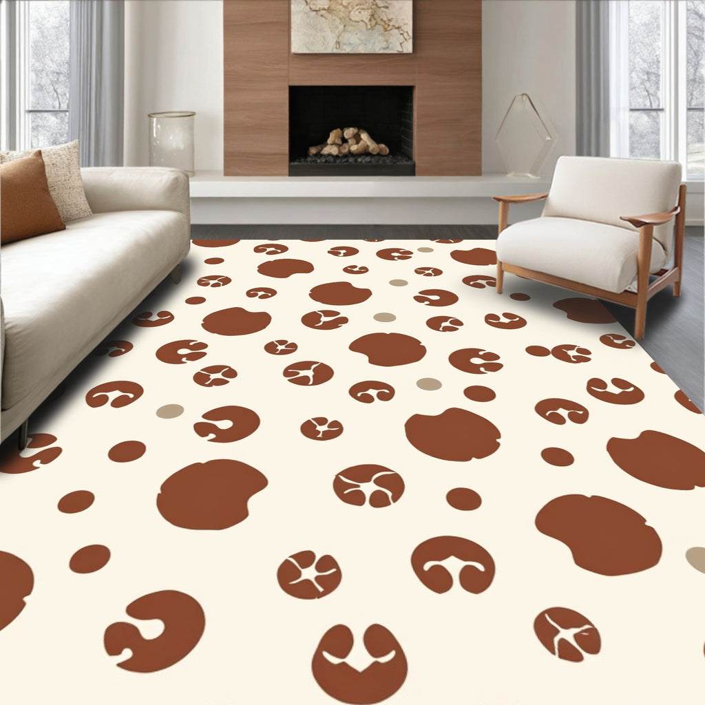 Brown Abstract Organic Shapes Rug