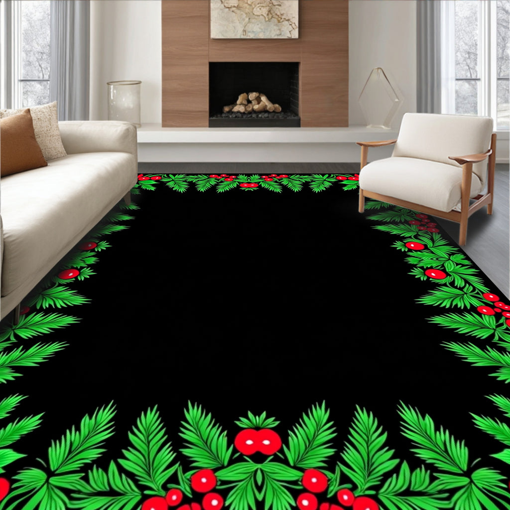 Foliage and Berry Garland Border Rug