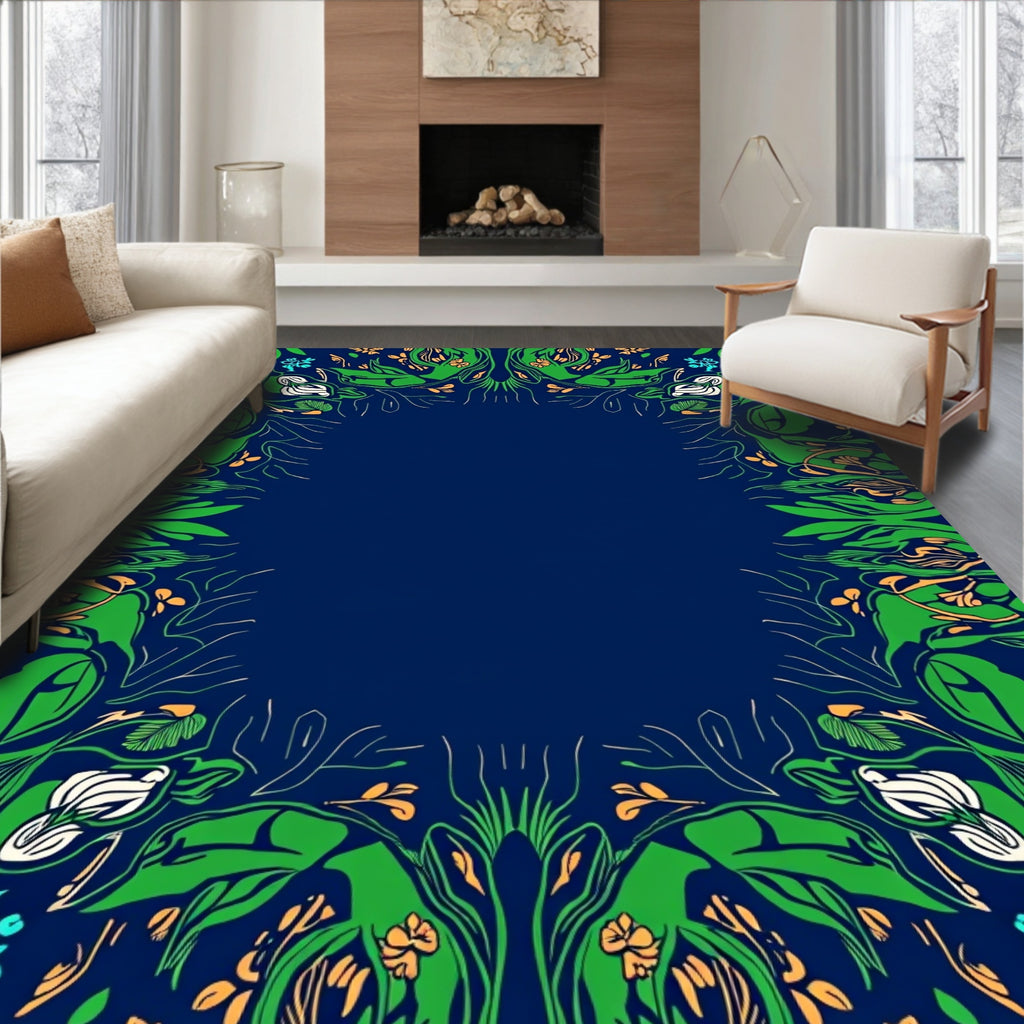 Art Nouveau Floral Vine Pattern Rug