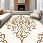Ornate Gold Floral Arabesque Rug