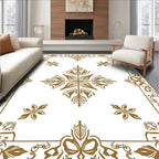 Art Nouveau Floral Scrollwork Design Rug