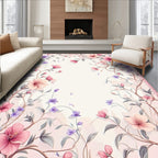Whimsical Floral Vine Pattern Rug