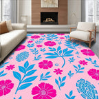 Bold Floral Pattern with Tribal Accents Rug