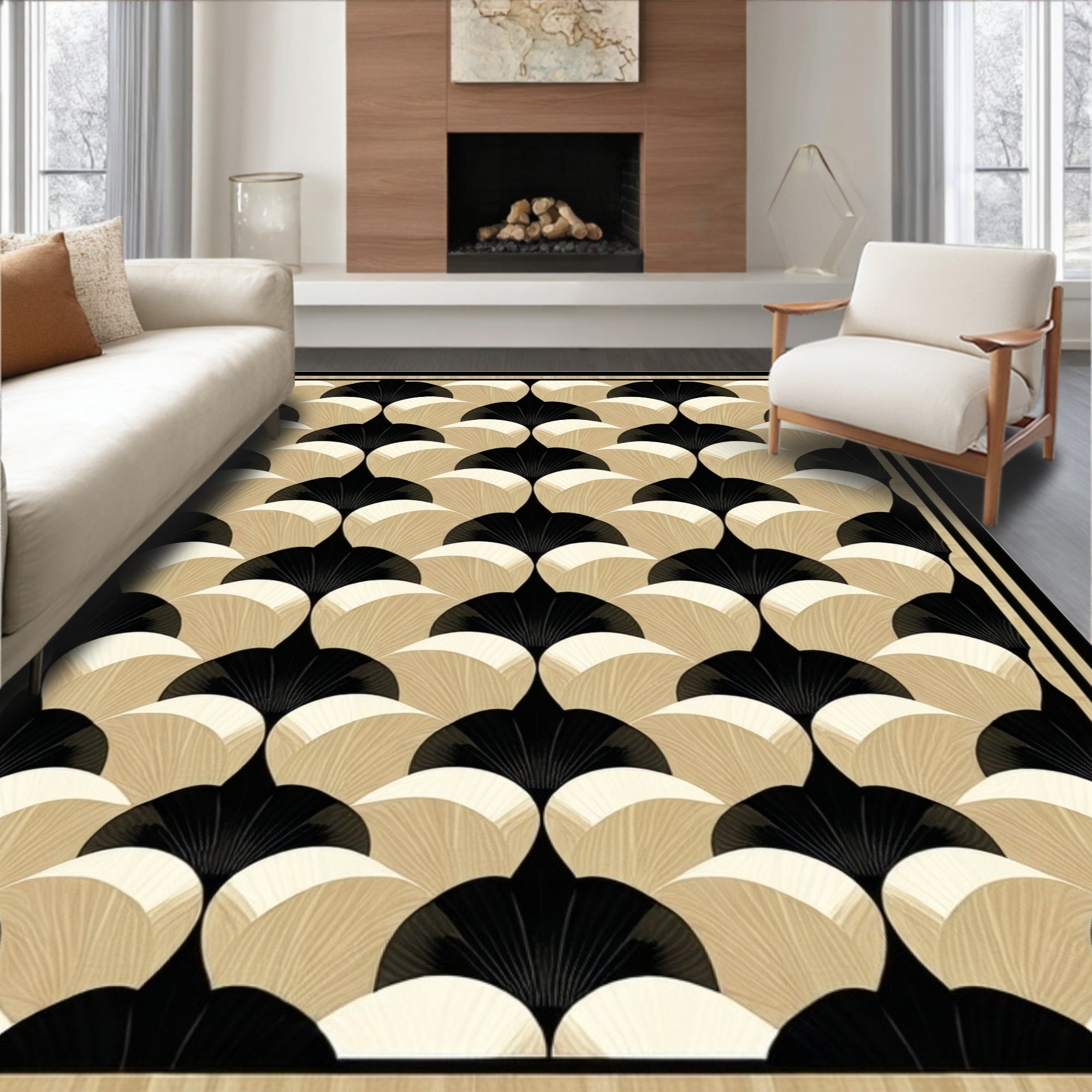 Art Deco Shell Pattern Rug