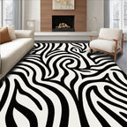 Abstract Black White Zebra Stripes Rug