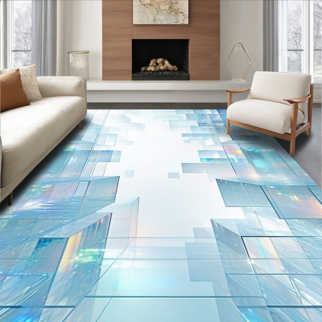 Geometric Prism Abstract Crystal Design Rug