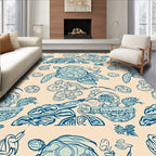 Blue Turtle Nautical Motif Rug