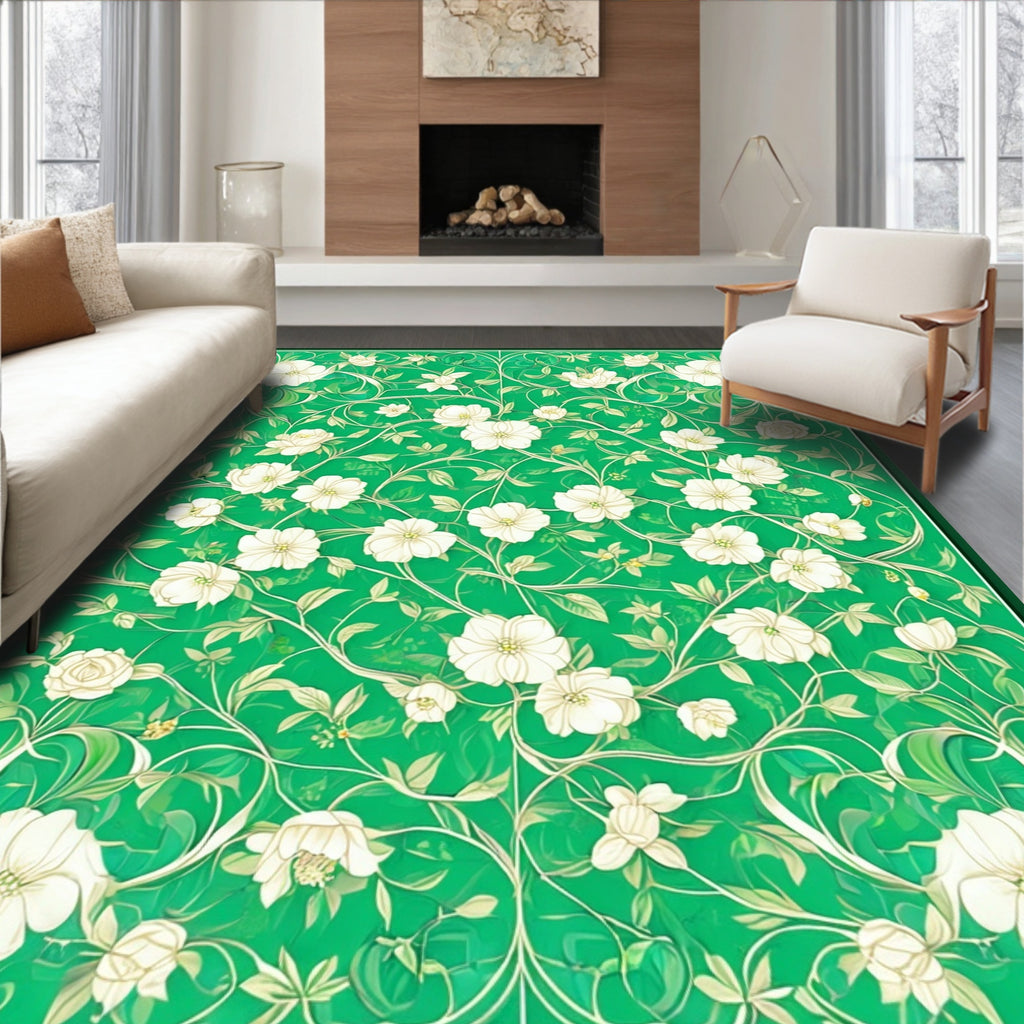 Art Nouveau Floral Vine Garden Design Rug