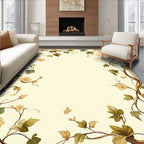 Vine and Blossom Naturalistic Border Design Rug