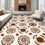 Retro Earthy Floral Pattern Rug