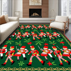 Red Soldier Marching Green Field Rug