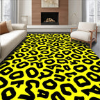 Bold Black Leopard Print Design Rug