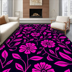 Vibrant Pink Floral Vines Rug