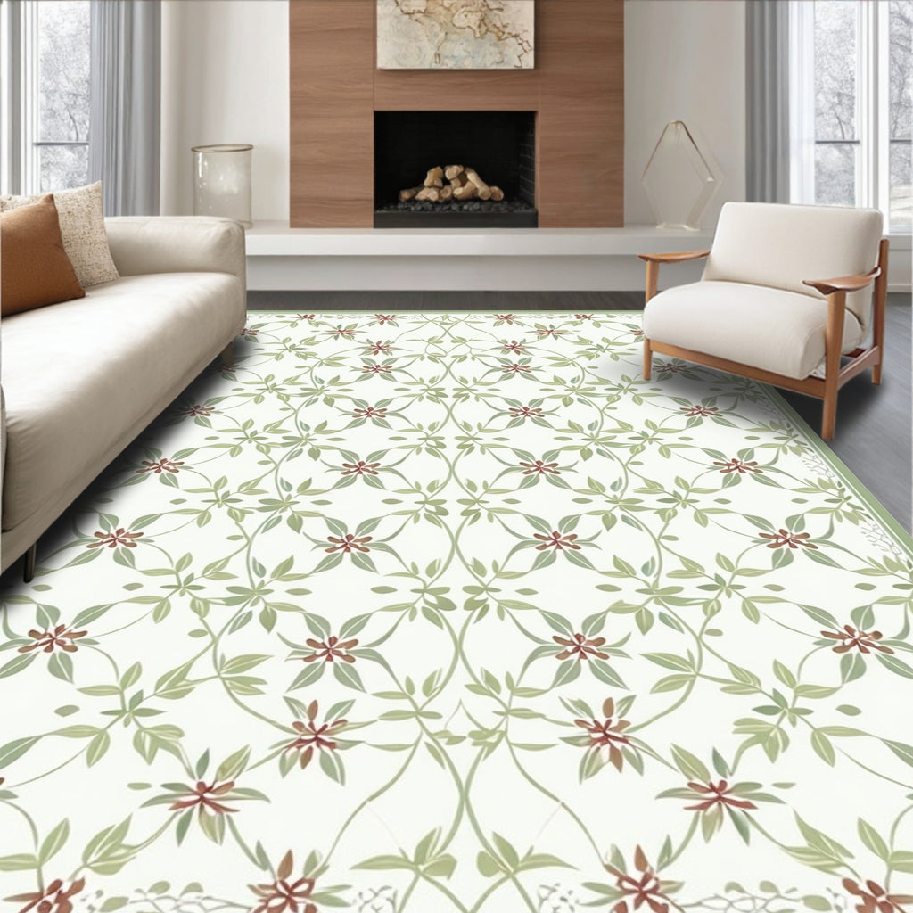 Classic Floral Vine Patterned Rug