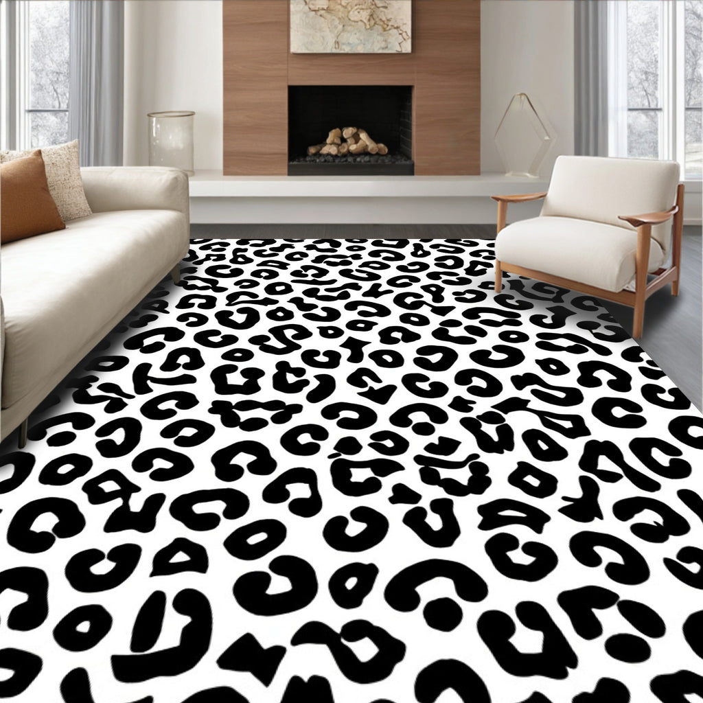 Monochromatic Animal Spots Pattern Rug