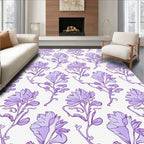 Purple Floral Vine Pattern Design Rug